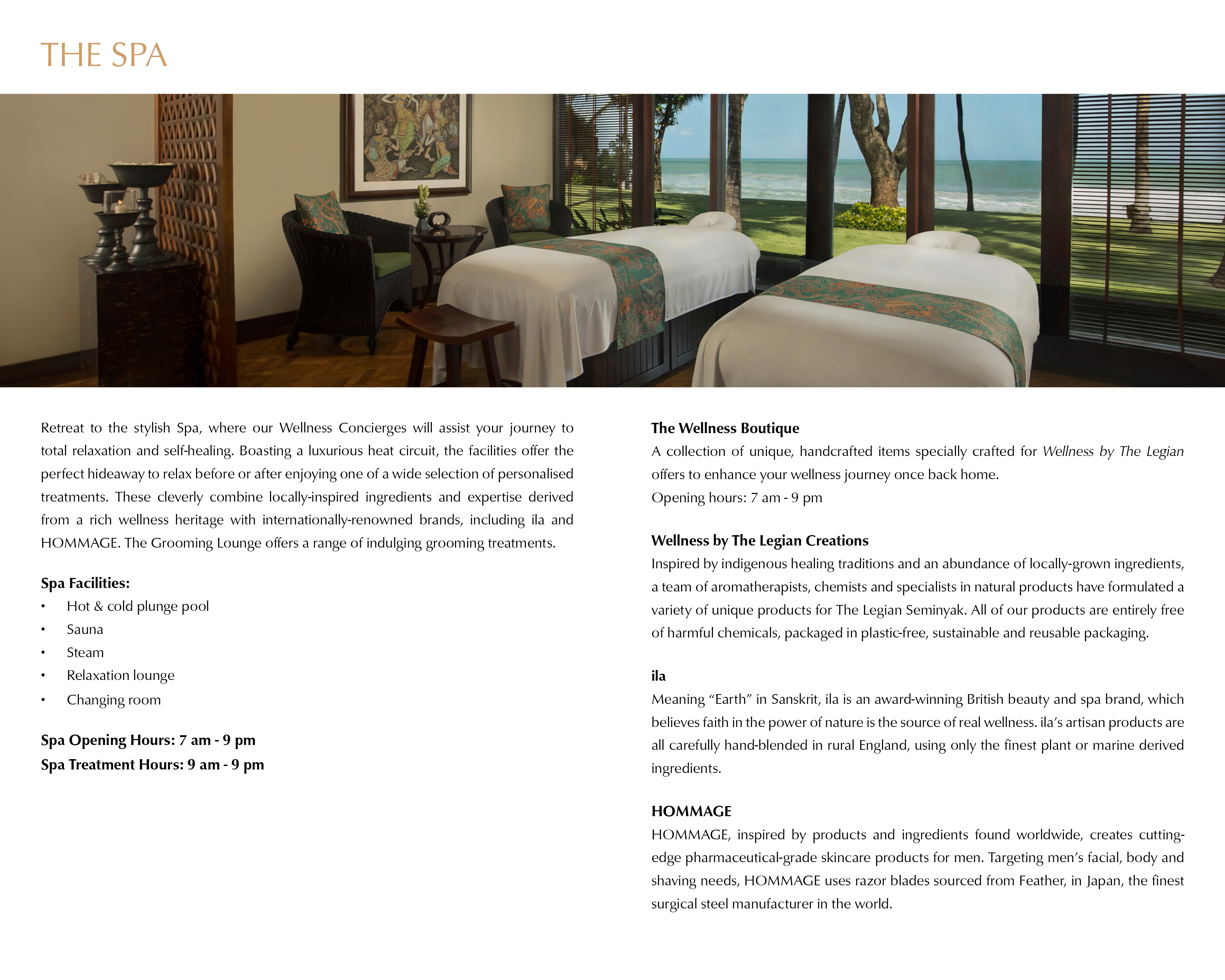 Wellness menu