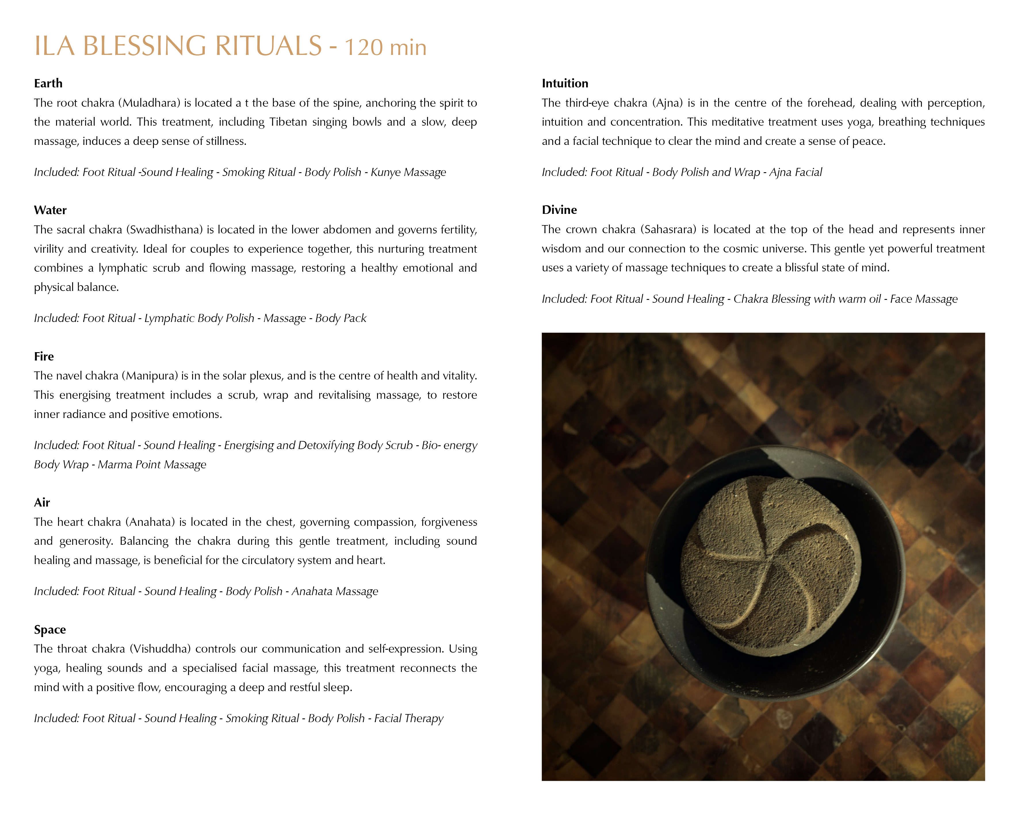Wellness menu